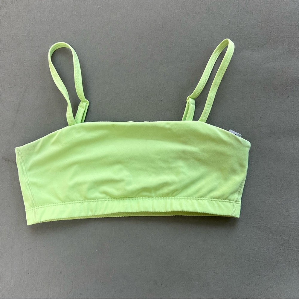 Green bandeau sports bra